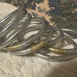 Silver and Gold Bangle Set (9)
